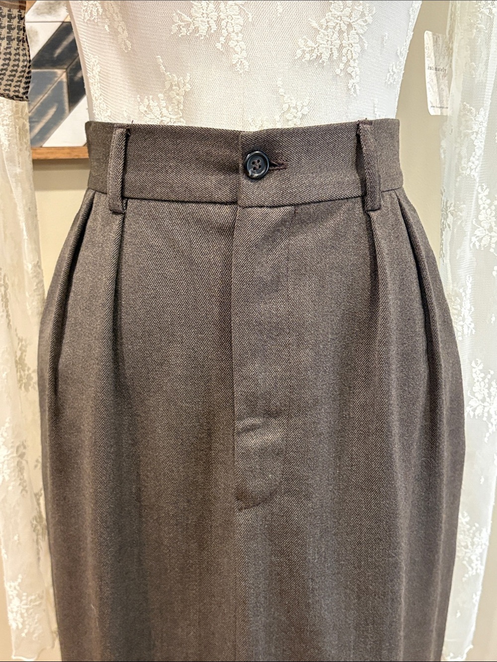 Vintage Ralph Lauren 80s Wool Twill Weave Tailored Pencil Skirt Made in USA sz 4 - Picture 3 of 15